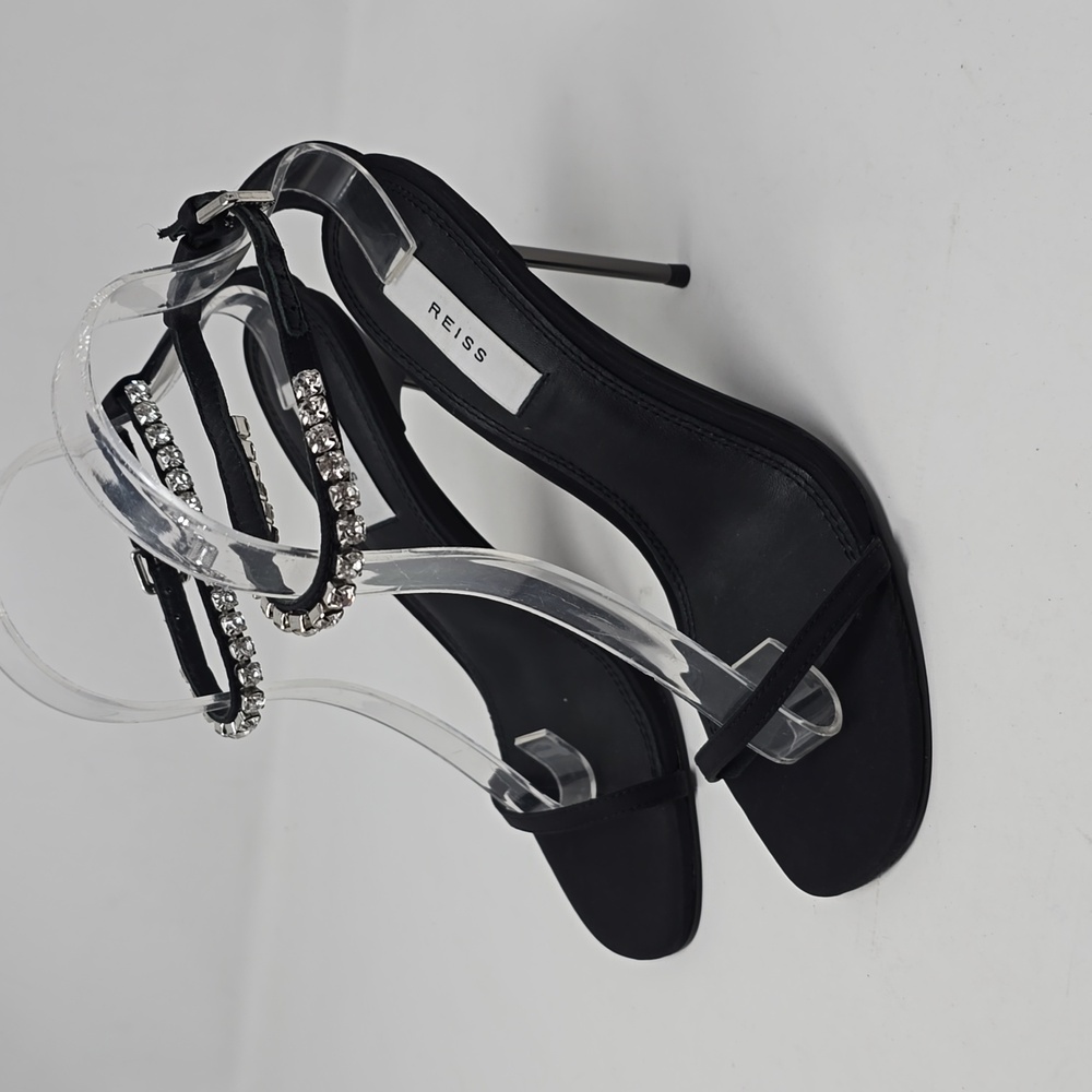 Reiss Carey Strappy Pin Heel Sandals Black Size 37